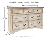 Signature Design by Ashley Realyn French Country 7 Drawer Two Tone Dresser, Chipped White Signature Design by Ashley