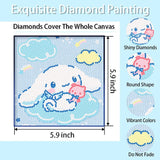 PERFECTSIGHT Cute 5D Diamond Art Kits with Wooden Frame, Kawaii DIY Painting Art for Adults Teen, Diamond Arts and Crafts Sets, Big Gem Full Drill Diamond Dots for Women Beginners (Big Ear) PERFECTSIGHT