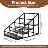 Coffee Syrup Organizer Rack, Liquor Bottle Display Shelf, Spice Racks, 4-Tier 16 Syrup Bottles Holder Stand for Coffee Bar Kitchen Small Wine Rack for Bar Family Storage for Syrup Wine Dressing YQBRAO