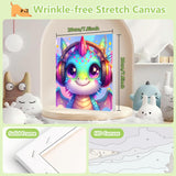 Reivworl Paint by Numbers Kit for Kids with Frame and Easel, Dragon Paint by Number Kids Age 5-8-12, Paint by Numbers Gifts and Home Decor (8X8 Inch) Reivworl