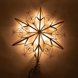 Kurt Adler UL3110 10-Light 6-Point Capiz Star Treetop With Scroll Design Kurt S. Adler