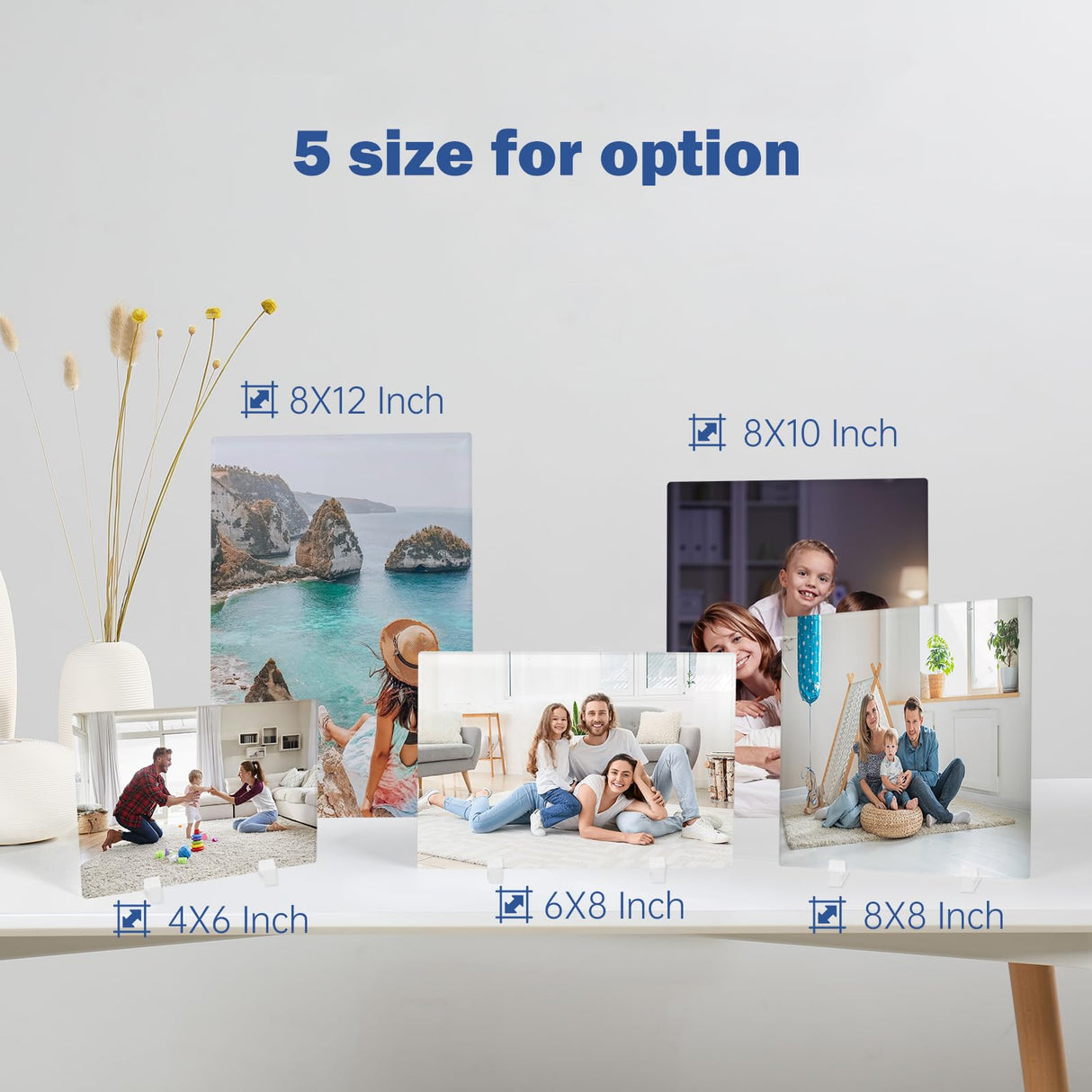 WANZELONYO Sublimation Photo Blanks 8x10 Inch 4 PCS Acrylic Sublimation Plate Plaque Picture Frame for Decoration Bulk WANZELONYO