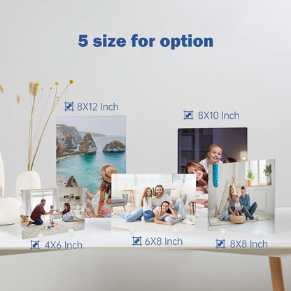 WANZELONYO Sublimation Photo Blanks 8x10 Inch 4 PCS Acrylic Sublimation Plate Plaque Picture Frame for Decoration Bulk