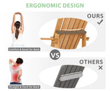 SoliWood Wooden Outdoor Adirondack Chair with Pre-Assembled BackRest, Patio Chair for Garden Backyard Lawn Deck Pool Beach Firepit SoliWood