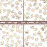 Toyvian 100pcs Wood Craft Shapes House Shaped Unfinished Wood Embellishment Cutout Veneers for DIY Craft Project Home Ornaments Toyvian
