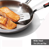 Stainless Steel Spatula Turner, Metal Spatula for Kitchen Use,VOVOLY Heavy Duty Cooking Spatula, Wide Blade with Beveled Edge and Heat Resistant Silicone Handle, Dishwasher Safe Vovoly