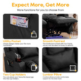 IPKIG 54" Power Loveseat Recliner Sofa, Electric Home Theater Seating with Massage Heat/4 Colors Ambient Lights/USB Port/Side Pocket/Cup Holder for Living Room, Bedroom, Home (Black, 2 Seater) IPKIG