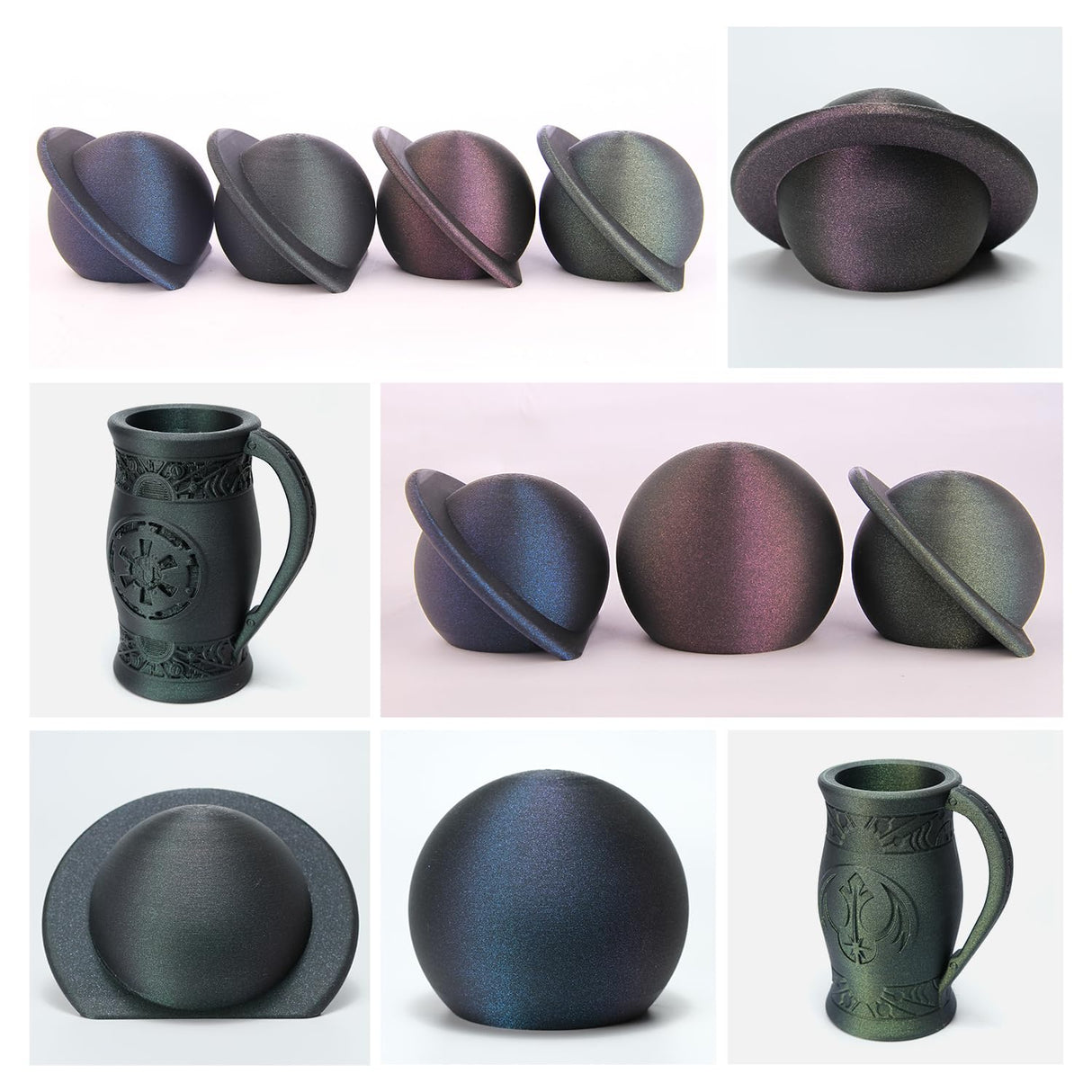 eSUN Magic PLA Filament 1.75mm, Dual Color Dark Night Starlight Twinkling PLA 3D Printer Filament, 1KG (2.2 LBS) Spool 3D Printing Color Change Filament for 3D Printers, Dark Twinkling Green eSUN