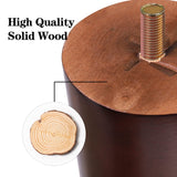 Ruisita 8 Pieces Furniture Couch Legs 6 Inch Round Solid Wood Sofa Legs Natural Wooden Couch Legs Replacement Legs for Armchair, Cabinet, Chair, Footstool, Mid Century Modern Dresser, Brown Ruisita