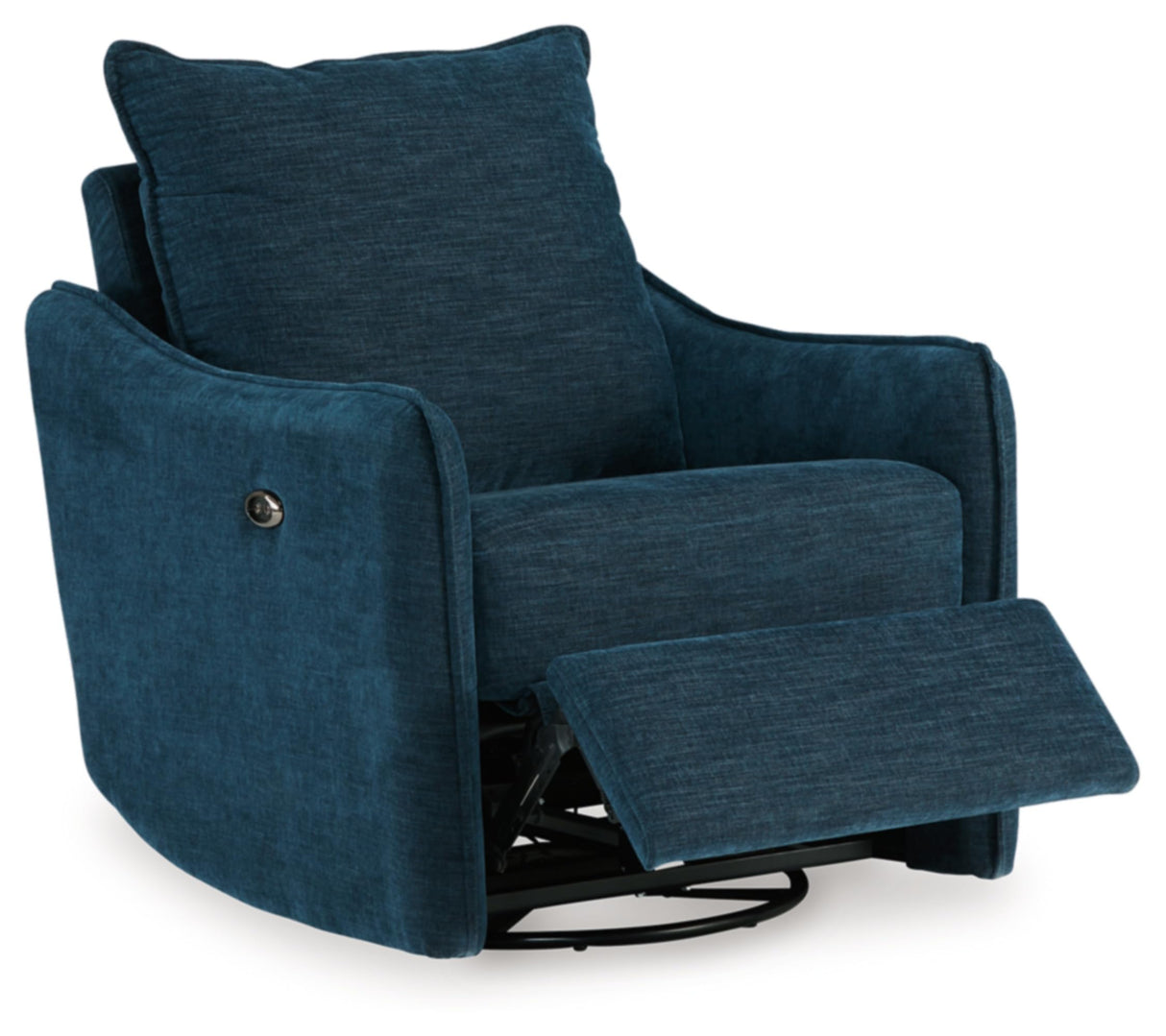 Signature Design by Ashley McBurg Contemporary Swivel Power Recliner with USB Ports, Blue Signature Design by Ashley