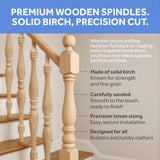 Wooden Baluster Spindles 9", Pack of 12 Spindles for Crafts, Woodworking, and Furniture, by Woodpeckers Woodpeckers