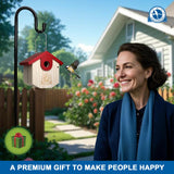 SISTERBIRD Wren Bird Houses for Outside Cedar Hanging Birdhouses for Outdoors 1-1/8" Entrance Hole Bird Houses for Outside Clearance Wooden Nesting Box Chickadee Predator Guard, Red SISTERBIRD