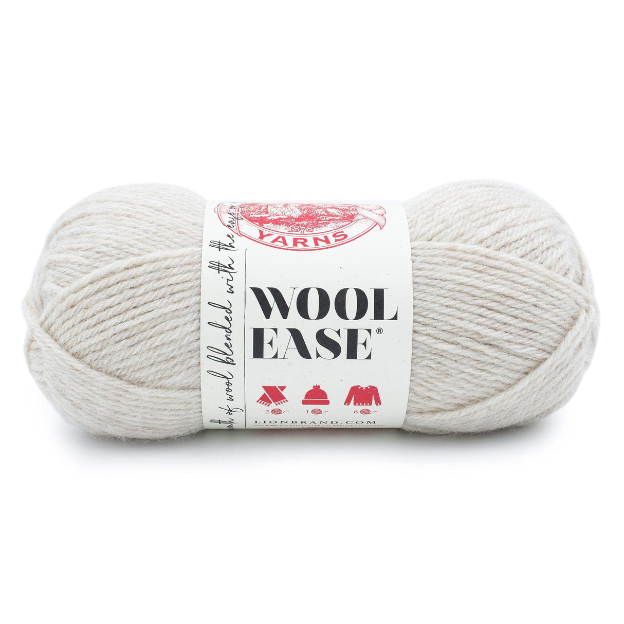 Lion Brand Yarn Wool-Ease Yarn, Worsted-Weight Yarn for Knitting and Crocheting, 1 Pack, Linen Lion Brand Yarn