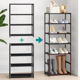 Autonomier 4 Tier Small Shoe Rack, Narrow Stackable Kids Toddler Adult Shoe Storage Organizer Shelf for Closet Floor Entryway Bedroom, Space Saver Shoe Rack Organization Shelves Autonomier