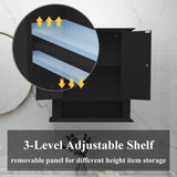 UYIHOME Wall Cabinet Over Toilet, Wall Mounted, Wooden Storage Cabinet with 2 Doors, Hanging Storage Cabinet Over Toilet, Upper Cabinet Storage Cupboard for Kitchen Laundry Room, Black UYIHOME