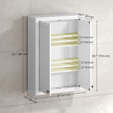 HOMCOM Bathroom Wall Cabinet, Modern Medicine Cabinet Wall Mounted, Over The Toilet Space Saver with 2 Doors and 2 Adjustable Shelves, White HOMCOM