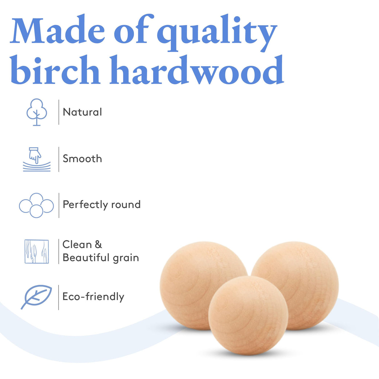 1-1/2 inch Wooden Round Balls, Bag of 5 Unfinished Wood Round Balls, Hardwood Birch Sphere Orbs for Crafts and DIY Projects, Woodworking (1-1/2 inch Diameter) by Woodpeckers Woodpeckers