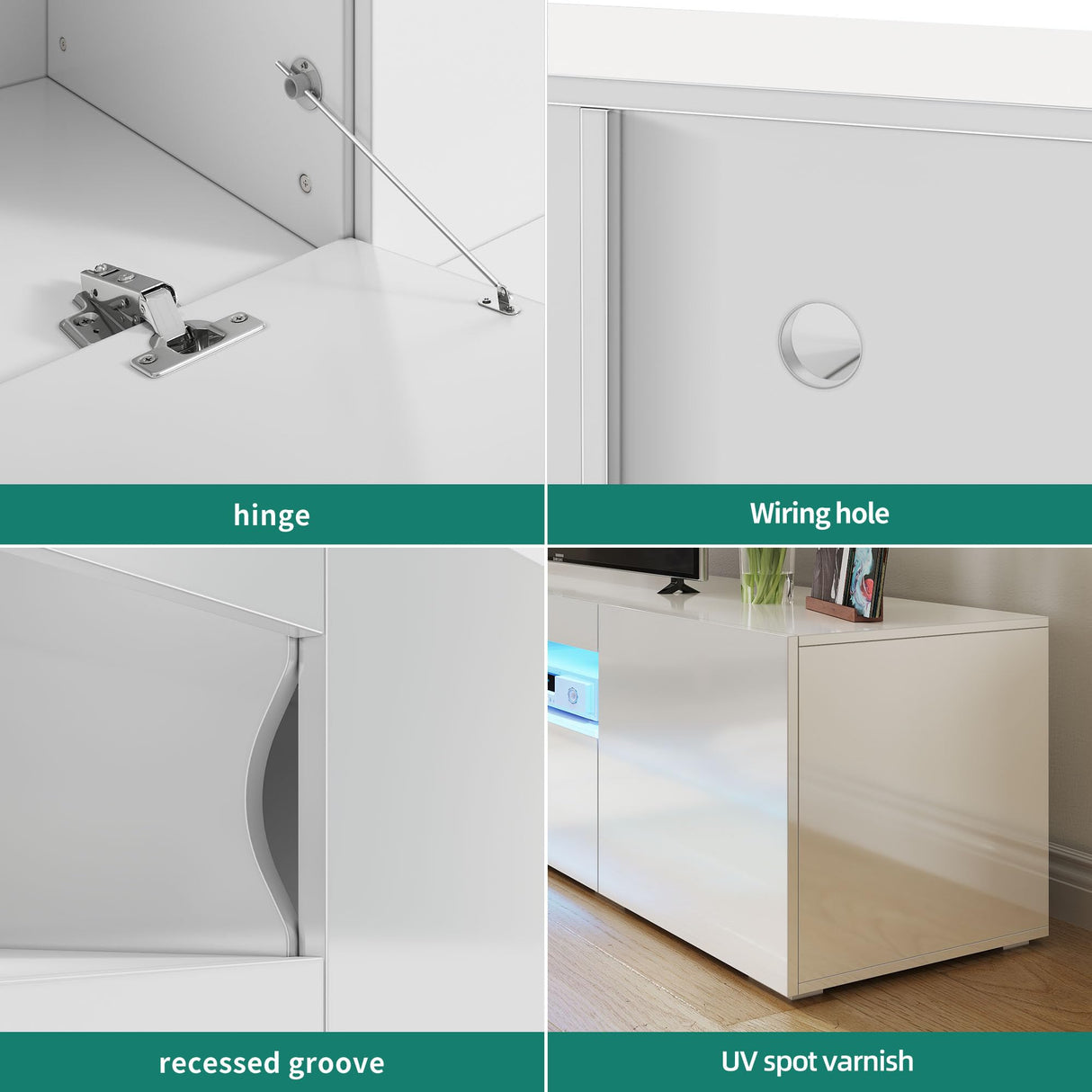 YITAHOME TV Stands for Living Room, 75 inch TV Stand, Entertainment Center with Storage, Modern Television Stands, Led TV Stand, High Glossy Gaming Media Stand, White YITAHOME