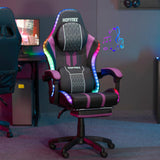 HOFFREE LED Gaming Chair Massage with Speakers Game Chair Big and Tall with Footrest Gamer Chair for 400lbs Computer Desk Chair for Adults Purple and Black HOFFREE