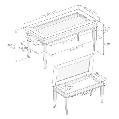 Mobili Fiver, Classico Coffee Table, Walnut, Made in Italy - WoodArtSupply