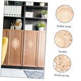 GRIRIW 2pcs Wood Carving Decals Carved Wood Appliques Floral Applique Wooden Carving Applique Peel and Stick Mirrors for Wall Carved Wood Wall Art Panel Floor 3D Semi-Finished Product GRIRIW