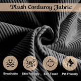 Boneless Sectional Couches for Living Room Furniture, 6-in-1 Convertible Oversized Sofa Bed, L Shaped Cloud Sectional Couch, Corduroy Upholstered Deep Seat Sofa, No Assembly (Black) SCZMWJ