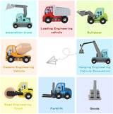 UMU Construction Toy Cars 7 PCS Wooden Kids Mini Vehicles for Toddlers, Compatible to Thomas Train Toys Railway and Major Brands, Best for 3 to 5 Year Old Boys and Girls UMU