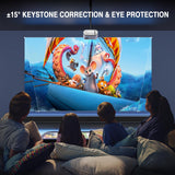 Mini Projector, VISSPL Full HD 1080P Video Projector, Portable Outdoor Projector with Tripod, Kids Gift, Home Theater Movie Phone Projector Compatible with Android/iOS/Windows/TV Stick/HDMI/USB VISSPL