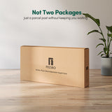 FEZIBO 48 × 24 Electric Standing Desk with Drawers, Whole-Piece Glass Adjustable Height Desk, One-Piece Quick Install Adjustable Sit Stand Desk, White FEZIBO