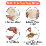 Nine Planets DIY Solar System Model for Kids - Complete Solar System Kit for Kids 8+ Years Old - Includes Wood Model & Puzzle with Fact Cards - Science Kits for 8-12 Years Old Little Jupiter