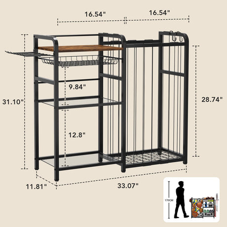 Homsorout Garage Sports Equipment Organizer, Ball Storage for Gear and Toys, Large Capacity, Sports Organizer for Garage with Hooks and Baskets, for golf, Football, Soccer Ball, Bat Homsorout
