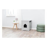 TRIXIE Furniture Litter Box Enclosure (Gray) Hidden Litter Box for Cats with Shelf, Classic Style, Big Front Door for Easy Cleaning, Large Hole for Convenient Entry, Use As Side Table or Nightstand TRIXIE