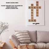 Personalized Family Scrabble Wooden Framed Canvas Wall Art, Customized Crossword Wall Art - Scrabble Letters for Wall Decor, Living Room Decor ENQU