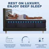 Suiforlun California King Mattress, 15 Inch Hybrid Charcoal Gel Memory Foam Mattress with Firm Edge Pocket Coils, Cooling Deep Sleep, Back Pain Relief, Fiberglassfree Suiforlun