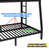 TIHWOALL Latest Upgrade & Stronger Metal Steel Bunk Bed Twin XL Over Queen Size Bunkbed, Thickened More Stable Heavy Duty More Rust-Proof Bunk Queen Bed Frame (Easier Assembly) (Twin XL Over Queen) TIHWOALL