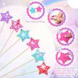 Juexica 30 Pcs Princess Fairy Wand Kit Includes 24 Make Your Own Princess Craft Unfinished Wooden Fairy Wand and 6 Gem Stickers for Girls DIY Magical Crafts(Pink,Purple,Red,Blue) Juexica