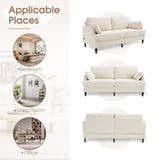 HOMEFUN Small Loveseat Couch for Living Room, 68" Modern Style Chenille 2-Seater Sofa with USB Charger、LED Lights and Storage Pocket HOMEFUN