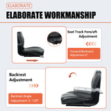 Universal Forklift Seat, Fold Down Tractor seat with Micro Switch for Tractor, Caterpillar Excavator Skid Loader Backhoe Dozer Telehandler TICSEA