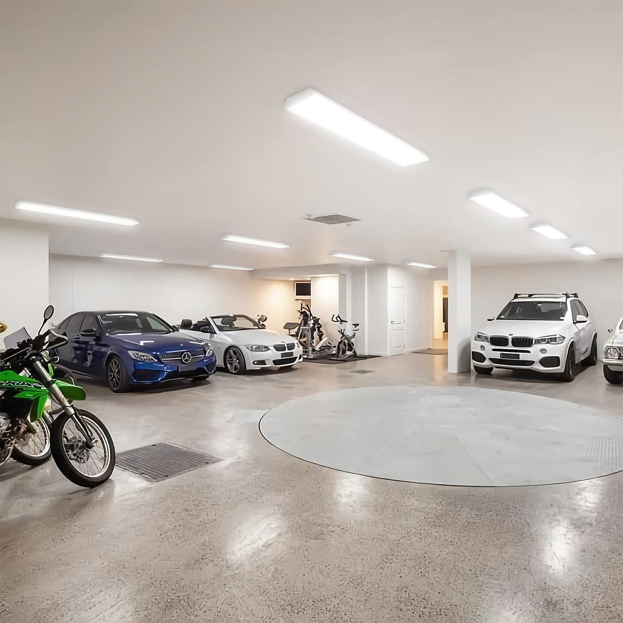 ANTLUX 4FT LED Wraparound 40W Shop Lights for Garage, 4400lm, 4000K, 4 Foot Crystal LED Wrap Light, 48 Inch Integrated Linear Strip Flush Mount Office Workshop Ceiling Lighting Fixture, 4 Pack ANTLUX