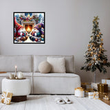 Paint by Numbers Kit for Adults Beginner, Christmas Gnome Easy Paint by Number Kits on Canvas Without Framed，DIY Acrylic Oil Painting Adults Paint by Numbers Kits for Home Wall Decor 16x16 Inch. JYXSJYYD