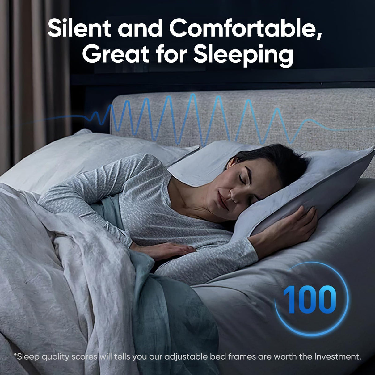 OTDMEL Split King Adjustable Bed Frame with Adjustable Legs, Electric Bed Base Frame with Wireless Remote, Zero Gravity & Anti-Snore, Split King OTDMEL