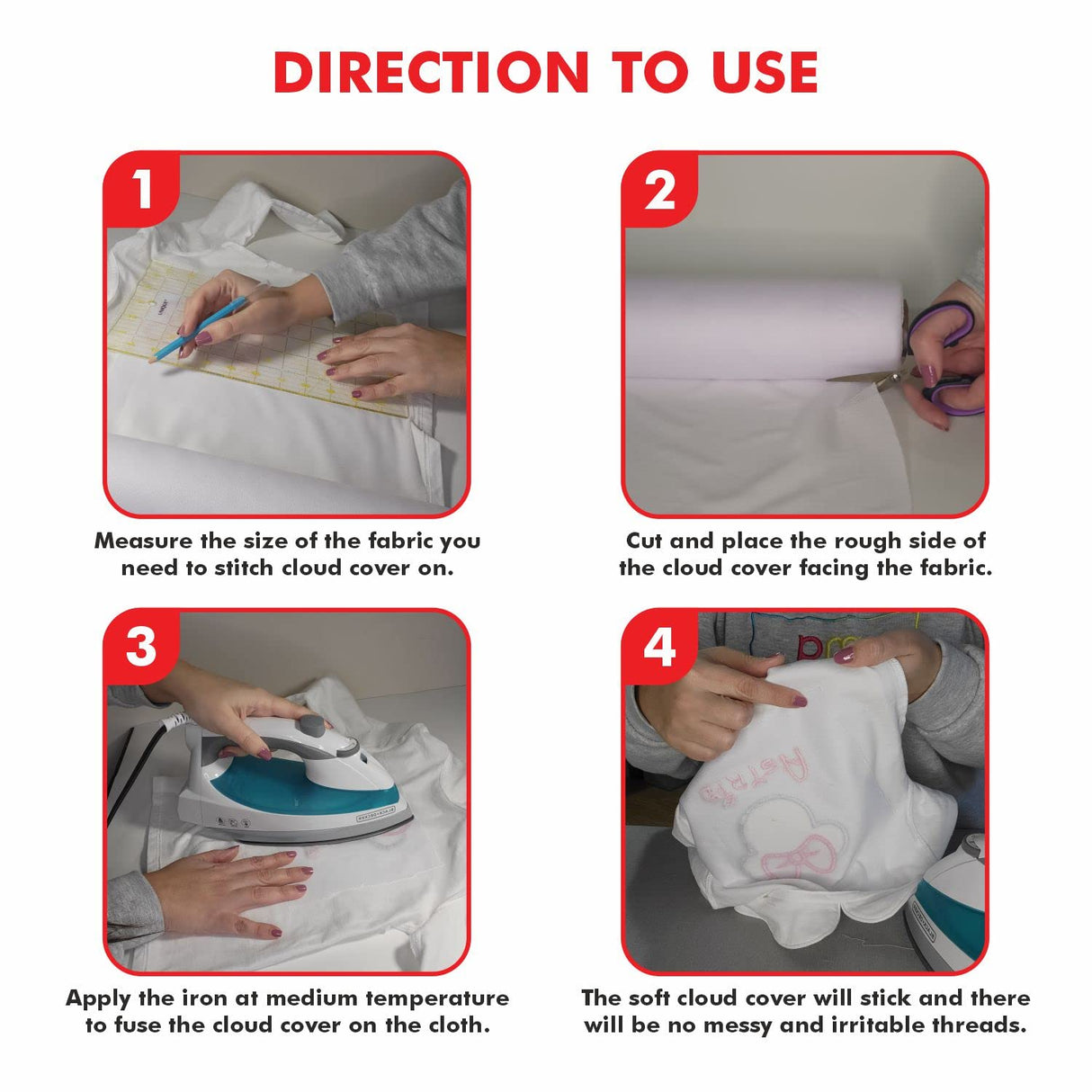 Superpunch Cloud Cover Stitch 12 inch x 10 Yard Roll, SuperStable Lightweight Stabilizer, Over The Back Fusible, Iron On Soft Cutaway Stabilizer for Embroidery Machines Backing - White - Made in USA Superpunch