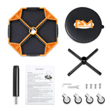 PM PERFORMOTOR Adjustable Height Pneumatic Garage Seat Rolling Mechanic Stool with Tool Tray Storage,300lbs Max Weight Capacity, Orange,PM-TOL-ATS-OG PM PERFROMOTOR