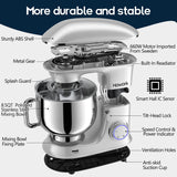 HOWORK 8.5QT Stand Mixer, 660W 6+P Speed Tilt-Head, Electric Kitchen Mixer With Dishwasher-Safe Dough Hook, Beater, Wire Whip & Pouring Shield(8.5 QT, Silver) HOWORK