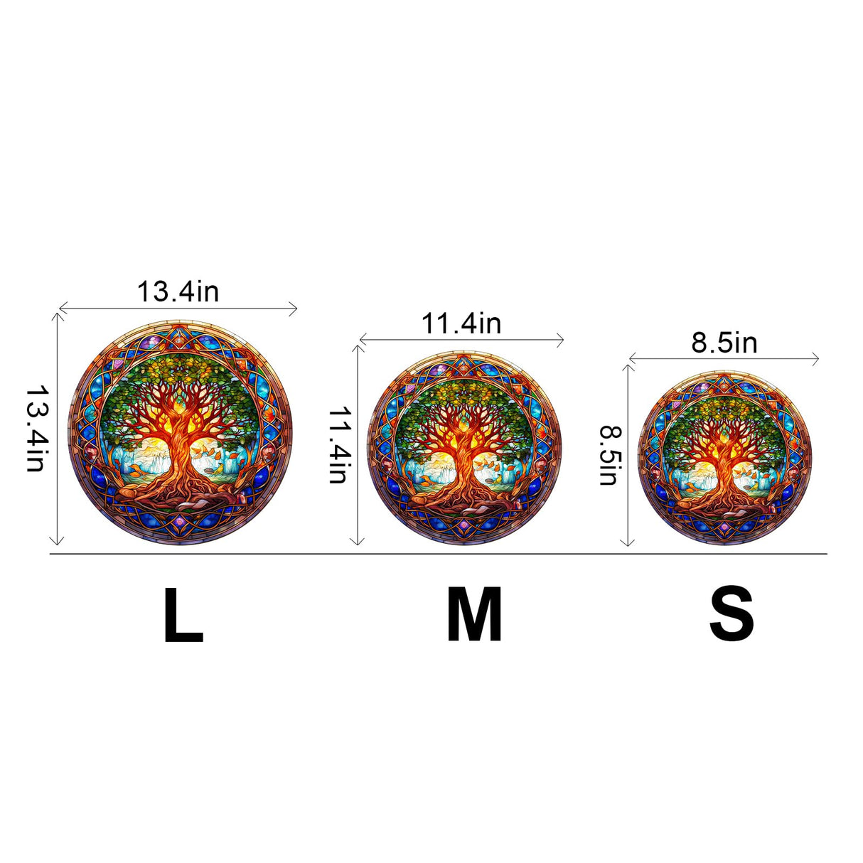 Aeekdook Wooden Puzzles for Adults - Stained Glass Tree of Life Wooden Jigsaw Puzzle for Adults – Unique 200-Piece Art Puzzle, Premium Brain Teaser & Decorative Gift (11.4"x11.4") Aeekdook