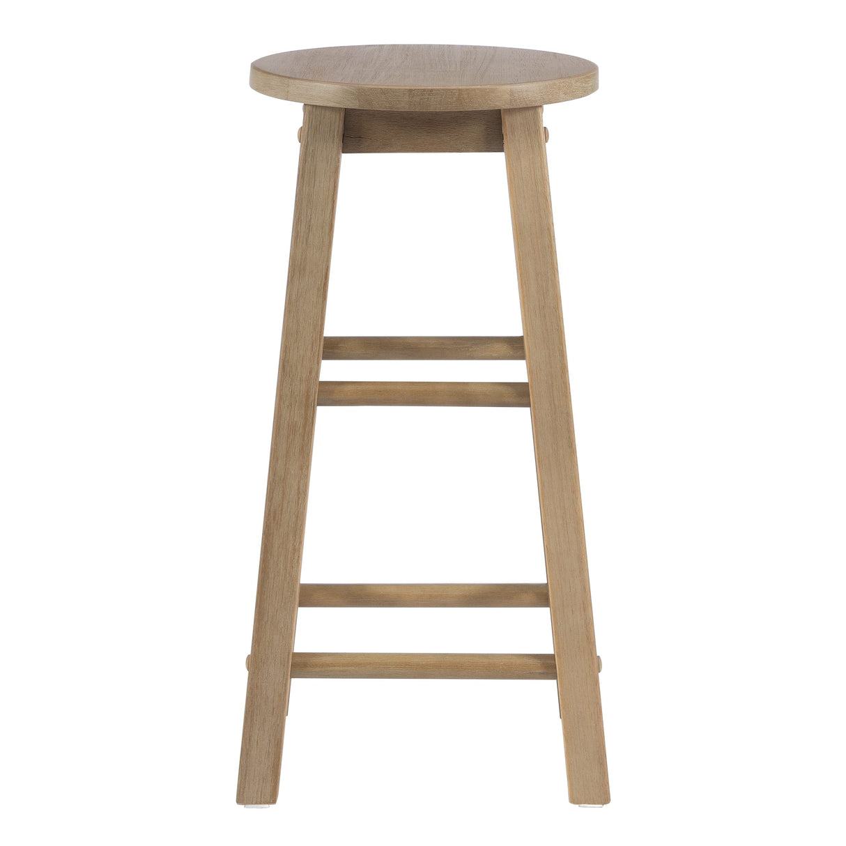 Linon Zeke Grey Wash 24" Counter Stool with Round Seat Linon