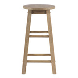 Linon Zeke Grey Wash 24" Counter Stool with Round Seat Linon