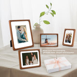 Golden State Art 11x14 Picture Frames - Walnut Solid Wood with Glass, Rounded Corner 11 x 14 Picture Frame Matted to 8x10 Photos - Wall Decor Display Golden State Art