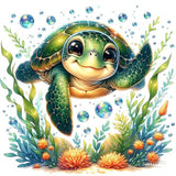 HOIYLDS Cute Turtle Diamond Painting Kits for Adults - Diamond Art Kits for Adults Beginner, DIY Full Drill Diamond Dots Paintings with Diamonds 5D Gem Art and Crafts Home Wall Decor 14x14inch HOIYLDS