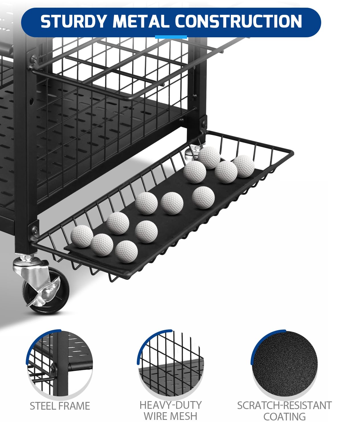 Mythinglogic Golf Storage Garage Organizer,Golf Bag Storage Stand and Other Golfing Equipment Rack,Extra Large Design for Golf Clubs Accessories,2 golf bag rack